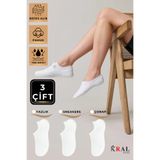 Kadın - Erkek - Unisex Düz Desen (3 ÇİFT) Pamuklu 40-44 Beden Terletmez Görünmez Çorap