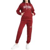 Kadın Eşofman Takımı Kapüşonlu Sweatshirt ve Jogger Alt Günlük ve Spor Giyim Bordo-XL