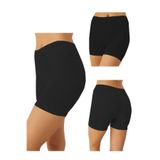 Kadın Etek Elbise Altına Rahat Seamless Dikişsiz Lazer Şort Boxer, Siyah, S