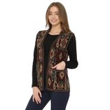 Kadın Etnik Desen Klasik Triko Örgü Kilim Anne Yelek 1052