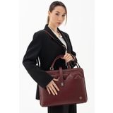 Kadın Evrak Laptop Çantası Kapitone Bordo