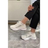 Kadın Fabri Beyaz Triko Taşlı Spor Ayakkabı & Sneaker