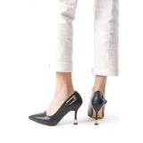 Kadın Fascino Siyah Deri Stiletto Topuklu Ayakkabı