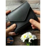 Kadın Fermuarlı çıtçıtlı Bozuk Para Bölmeli siyah Cüzdan Kartlık Aksesuar,yılbaşı Hediyesi