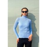 Kadın Fitilli Balıkçı Kazak 5611 - Buz Mavisi