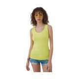 Kadın Fitilli Görünümlü Kalın Askılı Basic Atlet Body%90 Pamuk%10 Likra (SARI, XL)