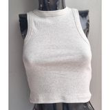 Kadın Fitilli Halter Yaka Crop Atlet - XL - Gri