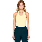 Kadın Fitted Halter Yaka Örme Atlet Kaliteli Şık Rahat Modern Zarif Günlük_Sarı-L