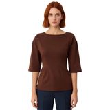 Kadın Fitted İnterlok Bluz Truvakar Kol ve Peplum Detaylı Günlük Şıklık Kaliteli Şık Rahat_Kahverengi-S