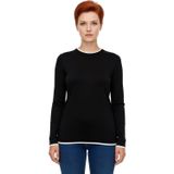 Kadın Fitted Uzun Kollu Bisiklet Yaka Esnek Pamuklu Bluz Kaliteli Şık Rahat Modern Zarif Günlük_Siyah-2XL