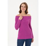 Kadın Fuşya Kayık Yaka Kazak 50293116 VR023