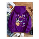 Kadın Galaxy Sırt Baskılı Oversize Sweatshirt