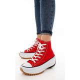 Kadın Genç Kız Çocuk Run Star Canvas Sneaker Spor Ayakkabı - Kırmızı