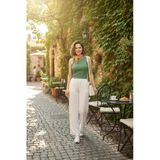 Kadın Geniş Askılı Crop Bluz