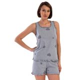 Kadın Genıs Askılı Şortlu Pijama Takım, 409163
