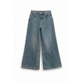 Kadın Geniş Kesim Wide Leg Mavi Jean Pantolon