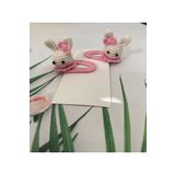 Kadın Girişimciler Atölyesi Pembe Tavşan Handmade Niş 2'li Çıt Çıt Toka