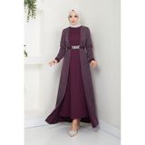 Kadın Giyim Moda Tesettür Elbise 2644 mor 40