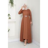 Kadın Giyim Moda Tesettür Elbise 2644 Taba 42