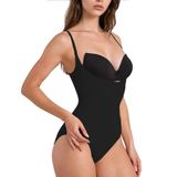Kadın Göğüs Altı Agraflı Body Korse, Bel Karın ve Basen Bölgesi Destekli,%60 Polyester%40 Elastan, Lazer Kesim İz Yapmayan Dikişsiz Tasarım (Siyah, Medium)