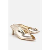Kadın Gold Kısa Topuklu Günlük Stiletto
