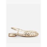 Kadın Gold Metalik Bilekten Bağlamalı Düz Sandalet 01AYH329730A540