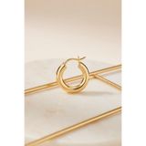 Kadın Gold Oval Kenarlı Mini Halka Küpe