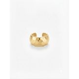 Kadın Gold Ve Gümüş Desenli Taşlı Klipsli/Sıkıştırmalı Deliksiz Küpe (Gold Desenli)