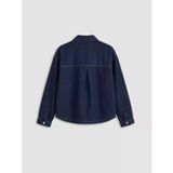 Kadın Gömlek Yaka Oversize Lacivert Jean Ceket
