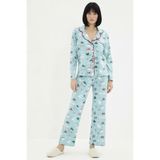 Kadın Gömlek Yaka Uzun Kol Fitted Kışlık Örme Pijama Takımı Fonksiyonel Rahat