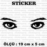 Kadin Goz 2 Adet Sticker - Araba Motosiklet Kask Buzdolabi Cam Otomobil Atv Laptop Tablet Duvar Stickeri