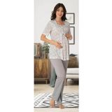 Kadın Gri Hamile Lohusa Kısa Kollu Pijama Takımı, 2XL, ET8012EF-19804IGP254901