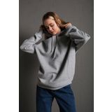 Kadın Gri Kapşonlu Sweatshirt
