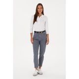 Kadın Gri Mom High Waist Fit Jean Pantolon 50309422 DN0025