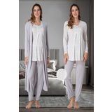 Kadın Gri Sabahlıklı Hamile Lohusa Pijama Takım, M, Effortt9074-19804IGP27169241