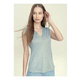 Kadın Gri Yeni Sezon Yumuşak Dokulu Kaliteli Kolsuz Sıfır Kol T-shirt Bluz 2892140