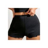 Kadın Günlük Kısa Şort-Bikini Üstü Kısa Şort-Gecelik Şort-Fitilli Ev İçi Siyah Şort Boxer FİTİLLİŞORT
