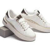 Kadın Günlük Ortopedik Kaymaz Kırılmaz Taban Konforlu Ortopedik Sneakers Spor Ayakkabı - Beyaz Rugan