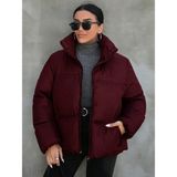 Kadın Haki Owersize Dolumlu Şişme Su Geçirmez Mont TBG069 - Kırmızı