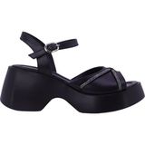 Kadın Hakiki Deri Bilek Bantlı Platform Sandalet Siyah - Albini 267425538