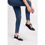 Kadın Hakiki Deri Ortopedik Siyah Sneaker Ayakkabı