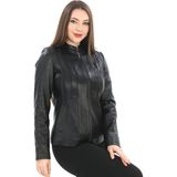 Kadın Hakiki Kuzu Deri Ceket - L - Siyah