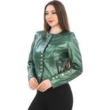 Kadın Hakiki Kuzu Derisi Ceket - 5XL - Yeşil