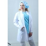 Kadın Hakim Yaka Uzun Kol Uzun Boy Beyaz Doktor Önlük, Hemşire, Eczacı, Öğretmen, Laborant Önlüğü