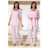 Kadın Hamile Lohusa Sabahlıklı Kısa Kollu Pijama Takımı, L, Effortt6034-19804IGP27168926