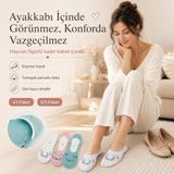 Kadın Hayvan Figürlü Görünmez Ekonomik Babet Çorabı 12’li Paket – Kaymaz Topuklu Pamuklu Ekru, Pembe, Nane Yeşili - 36 - 40 - 105-Renkli