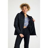 Kadın Içi Astarlı Suya Dayanıklı Kapüşonlu Cepli Yağmurluk - Siyah - 2XL