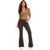 Kadın Ispanyol Paça Fit Jean Pantolon BGL-ST05451 - Kahve - 30