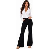 Kadın Ispanyol Paça Fit Jean Pantolon BGL-ST05451 - Siyah - 28