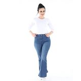 Kadın İspanyol Paça Kot Pantolon (44, Açık Mavi)
